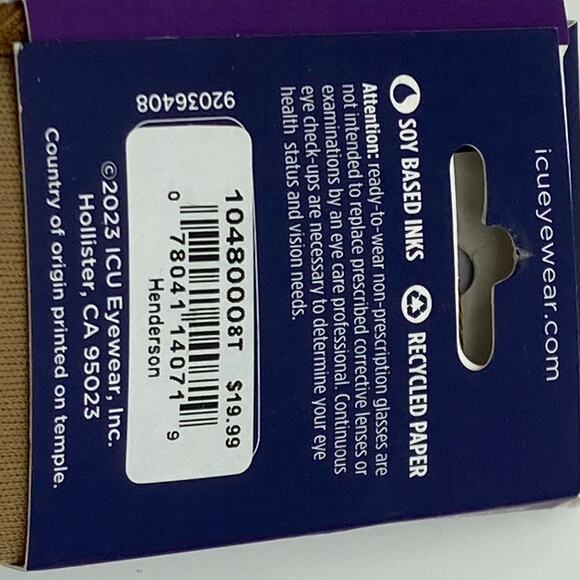 ICU Eyewear Henderson Black Reading Glasses Readers with Case +3.00 - Picture 12 of 14